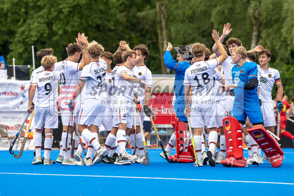SFE_20230715_0004 | EuroHockey EM U18 SF2 Spain vs Germany am 15.07.2023 in Krefeld (Gerd-Wellen-Hockeyanlage), Photo: Stephan Fehrmann 2023 (Sports-Gallery)
