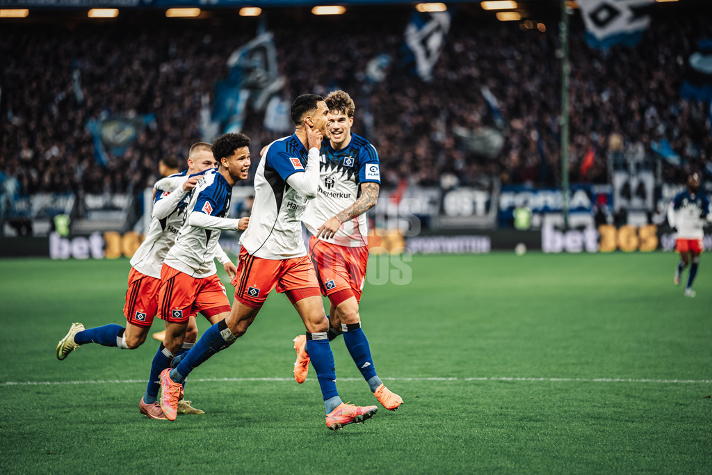 Fußball | Männer | Saison 2025/2026 | 1. Fußball-Bundesliga | 12. Spieltag | Hamburger SV vs. VfB Stuttgart | 30.11.2025 | Torjubel Robert Glatzel (#9, HSV)