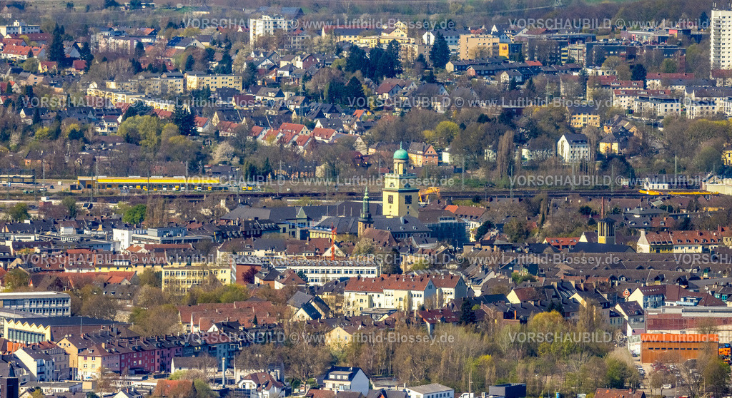 Witten220400981 | Luftbild, Innenstadtansicht mit Rathaus, Witten, Ruhrgebiet, Nordrhein-Westfalen, Deutschland