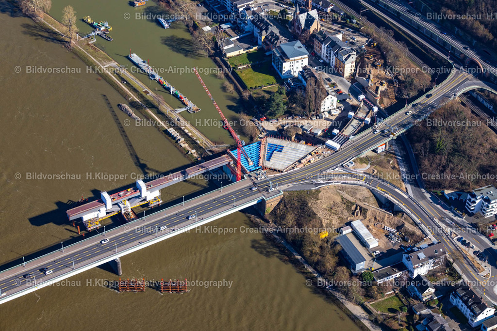 Luftbilder Koblenz-0027 | Luftbildfotografie Luftbild Ersatzneubau des Brückenbauwerk " Pfaffendorfer Brücke " in Koblenz im Bundesland Rheinland-Pfalz, Deutschland - Realisiert mit Pictrs.com