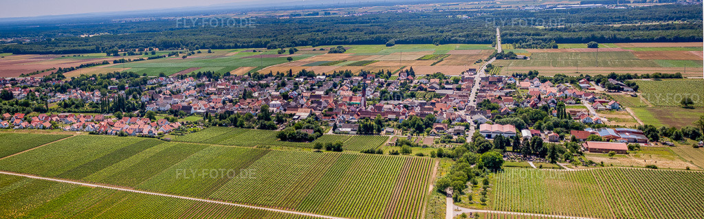 Luftbild: Panorama Perspektive (Pfalz) im Ortsteil Niederhochstadt in Hochstadt im Bundesland Rheinland-Pfalz in Deutschland. Foto: IMG_30174-Bearbeitet.jpg vom 05.07.2010 durch Werner Riehm/FLY-FOTO.deAuflösung des Originals: 9171 x 2855 px