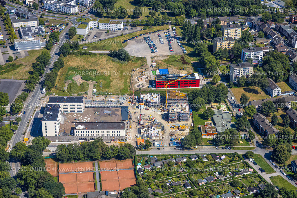 Herne240803436 | Luftbild, Kaiserquartier Herne, Baustelle mit Neubau einer Wohnanlage und Wohnsiedlung, Baukau, Herne, Ruhrgebiet, Nordrhein-Westfalen, Deutschland