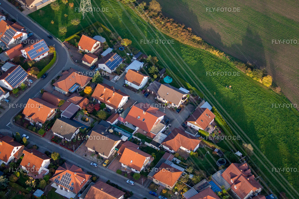 Fichtenweg | Luftbild: Fichtenweg in Rülzheim im Bundesland Rheinland-Pfalz in Deutschland. Foto: IMG_60314.jpg vom 22.10.2013 durch Werner Riehm/FLY-FOTO.de - Realisiert mit Pictrs.com