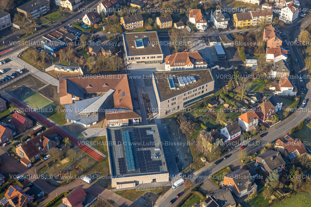 Hamm250201177Herringen | Luftbild, Arnold-Freymuth-Gesamtschule, An der Falkschule, Stadtbezirk Herringen, Hamm, Ruhrgebiet, Nordrhein-Westfalen, Deutschland