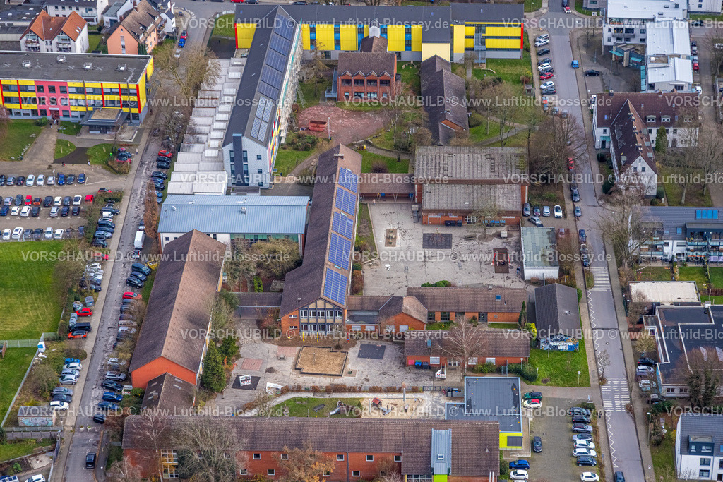 Hattingen251200279 | Luftbild, Gemeinschafts-Grundschule Bruchfeld und Schulhof, Solardach, Südbad, AWO Kita Bruchfeld, Rosenthal, Hattingen, Ruhrgebiet, Nordrhein-Westfalen, Deutschland