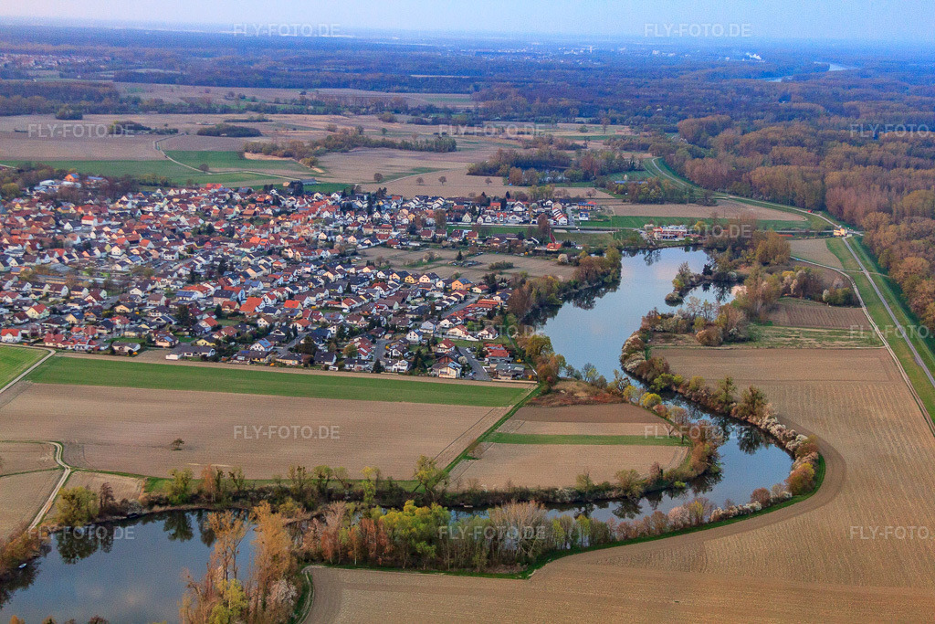 Luftbild: Fischmal am Rheindamm in Leimersheim im Bundesland Rheinland-Pfalz in Deutschland. Foto: IMG_63524.jpg vom 28.03.2014 durch Werner Riehm/FLY-FOTO.de