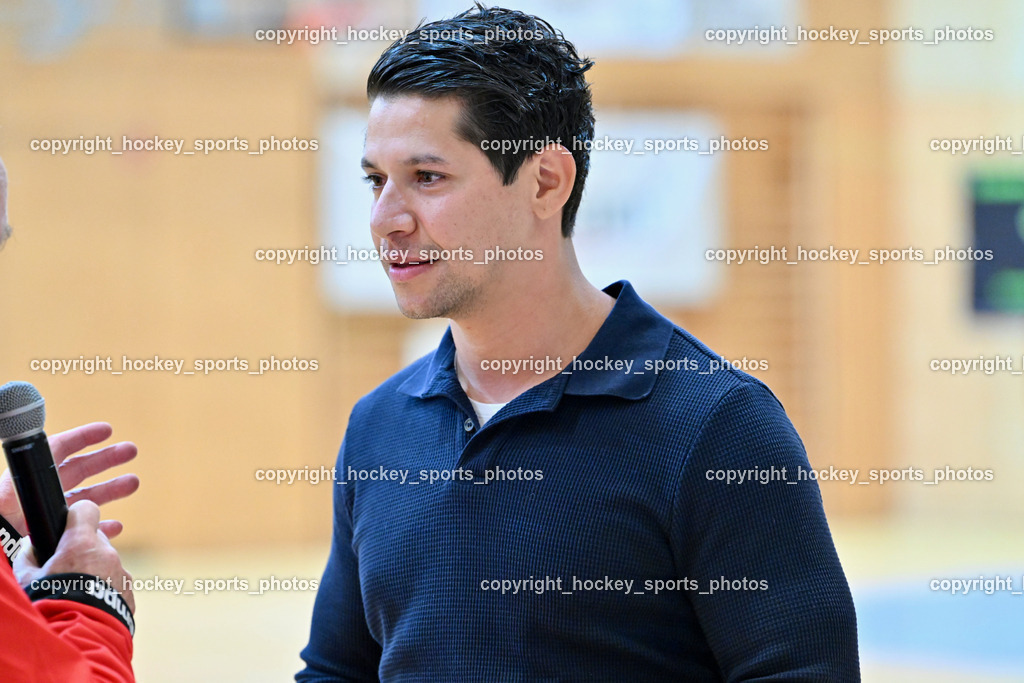 SC Ferlach vs. Bregenz Handball | Stadtrat Ferlach Dominic Keuschnig, SC Ferlach vs. Bregenz Handball, SC Ferlach vs. Bregenz Handball am 28.09.2024 in Ferlach (Ballspielhalle Ferlach), Austria, (Photo by Bernd Stefan)