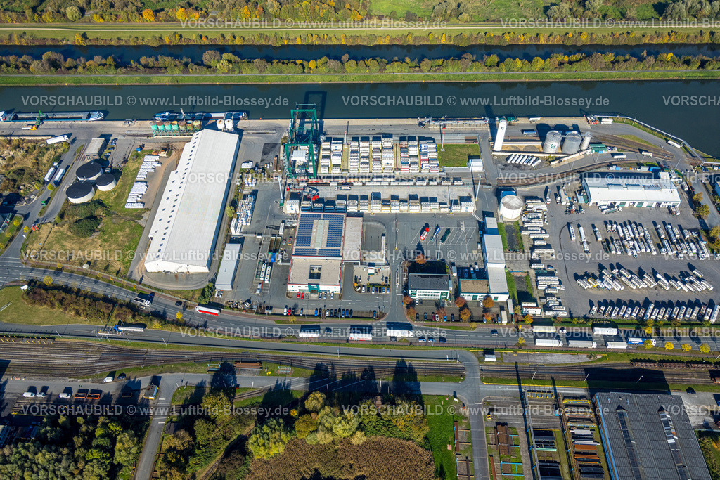 Hamm241015434 | Luftbild, Hammer Hafen am Datteln-Hamm-Kanal, Firma Lanfer Logistik, Maxi Terminal, Hafenstraße, Verladung von Flüssigkeits Containern, Hamm, Ruhrgebiet, Nordrhein-Westfalen, Deutschland