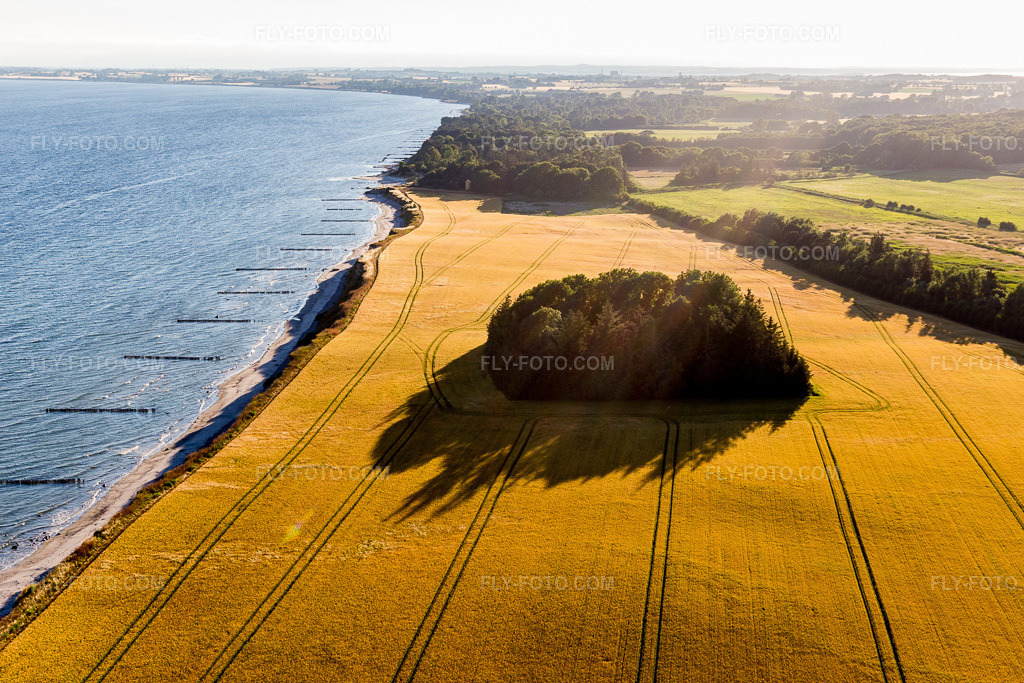 Aerial view: View of the town in Borre in the state Zealand, Denmark. – Photo: IMG_108609.jpg taken on 07/04/2018 by Werner Riehm/FLY-FOTO.com – Resolution of the original: 5244 x 3496 px