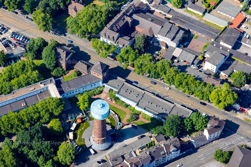 Luftbild Duisburg-4603 | Luftbild Duisburg Bauwerk des Industriedenkmales "Ngw Wasserturm" - Realisiert mit Pictrs.com