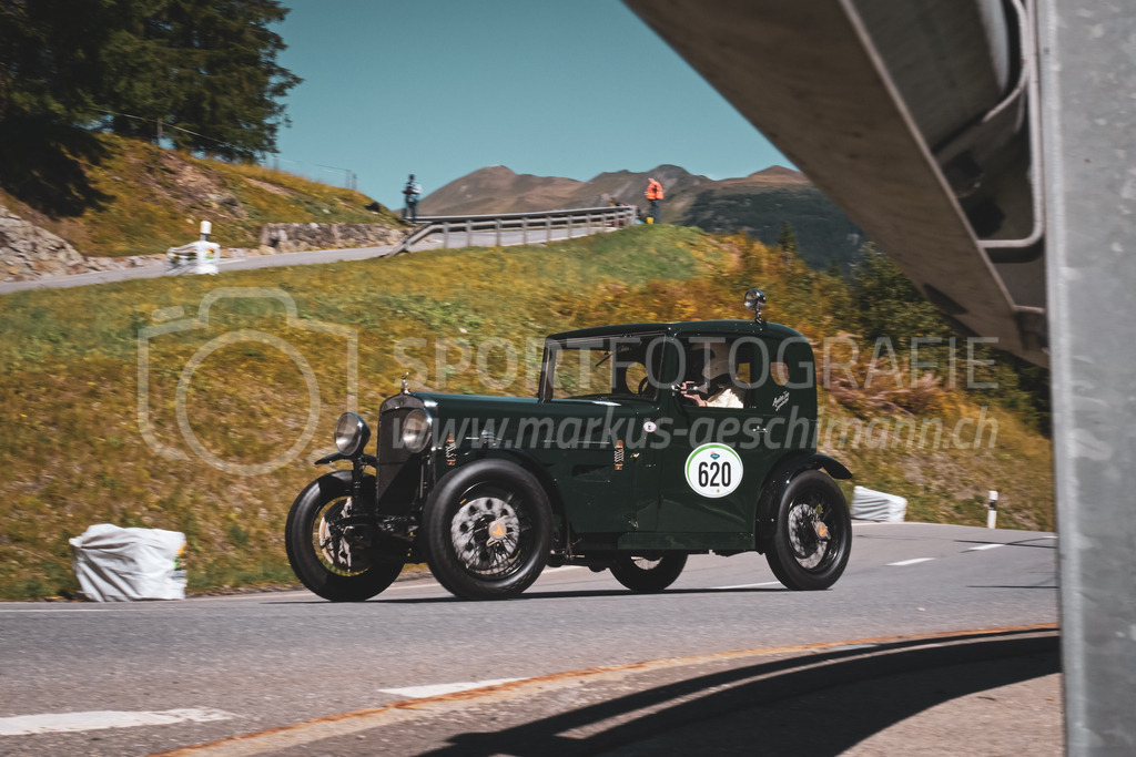 21. Arosa ClassicCar 2025 - 6. =September= 2025 | Rolf Engler aus Rapperswil (SUI) in einem Austin Ten SC aus dem Jahre 1933 mit Startnummer 620 am Arosa ClassicCar 2025 in der Kategorie Demo..@arosaclassiccar, @arosa.official, #arosaclassiccar, #arosa, #76curves, #classiccarBild: Sportfotografie Markus Aeschimann | www.markus-aeschimann.ch - Realisiert mit Pictrs.com