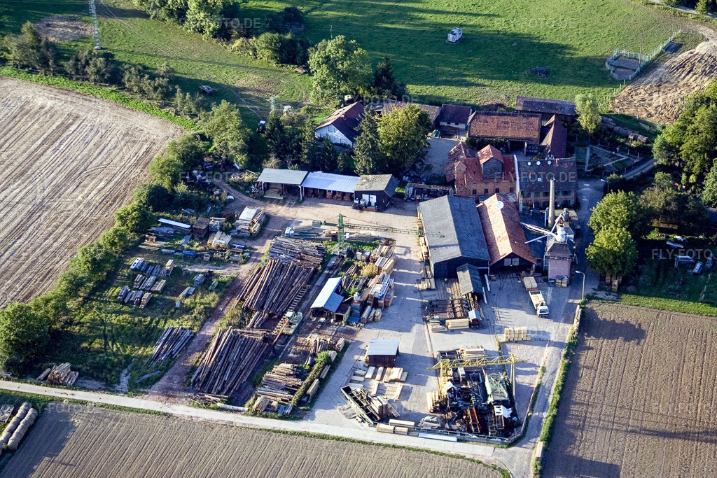 Luftbild: Schaidt, Schaidter Mühle (Sägewerk Orth) im Ortsteil Schaidt in Wörth im Bundesland Rheinland-Pfalz in Deutschland. Foto: IMG_8070.jpg vom 13.09.2007 durch Werner Riehm/FLY-FOTO.de