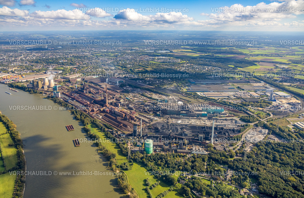 Duisburg241002924 | Luftbild, Hüttenwerke Krupp Mannesmann GmbH HKM am Fluss Rhein, Hüttenheim, Duisburg, Ruhrgebiet, Nordrhein-Westfalen, Deutschland, Duisburg-S