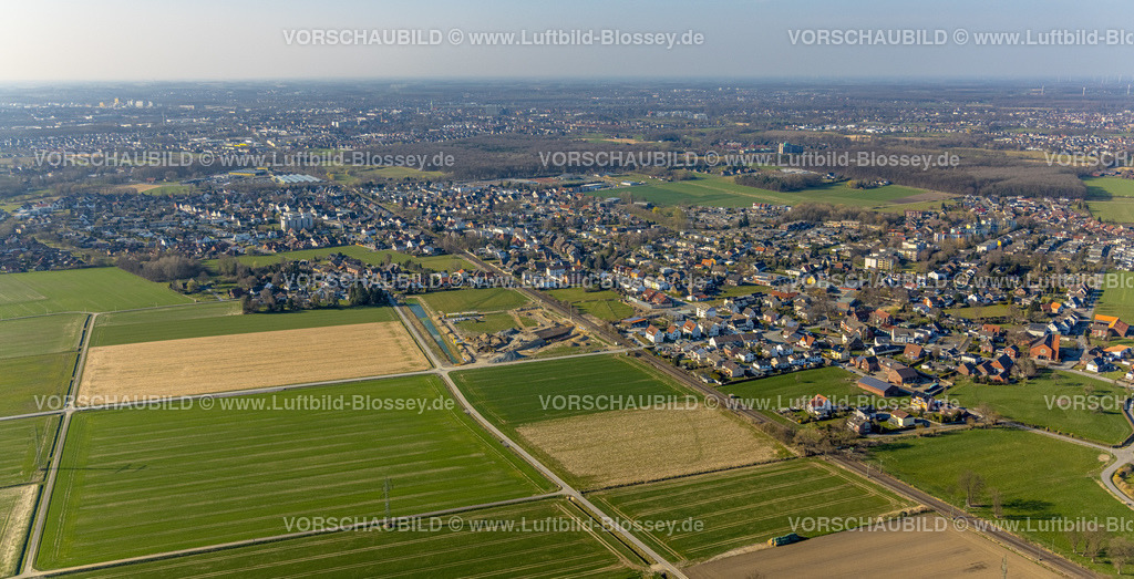 Hamm220304139 | Luftbild, geplanter Haltepunkt in Westtünnen, Baustelle am Südfeldweg und Von-Thünen-Straße für den künftigen Bahnhaltepunkt in Rhynern in Hamm, Ruhrgebiet, Nordrhein-Westfalen, Deutschland