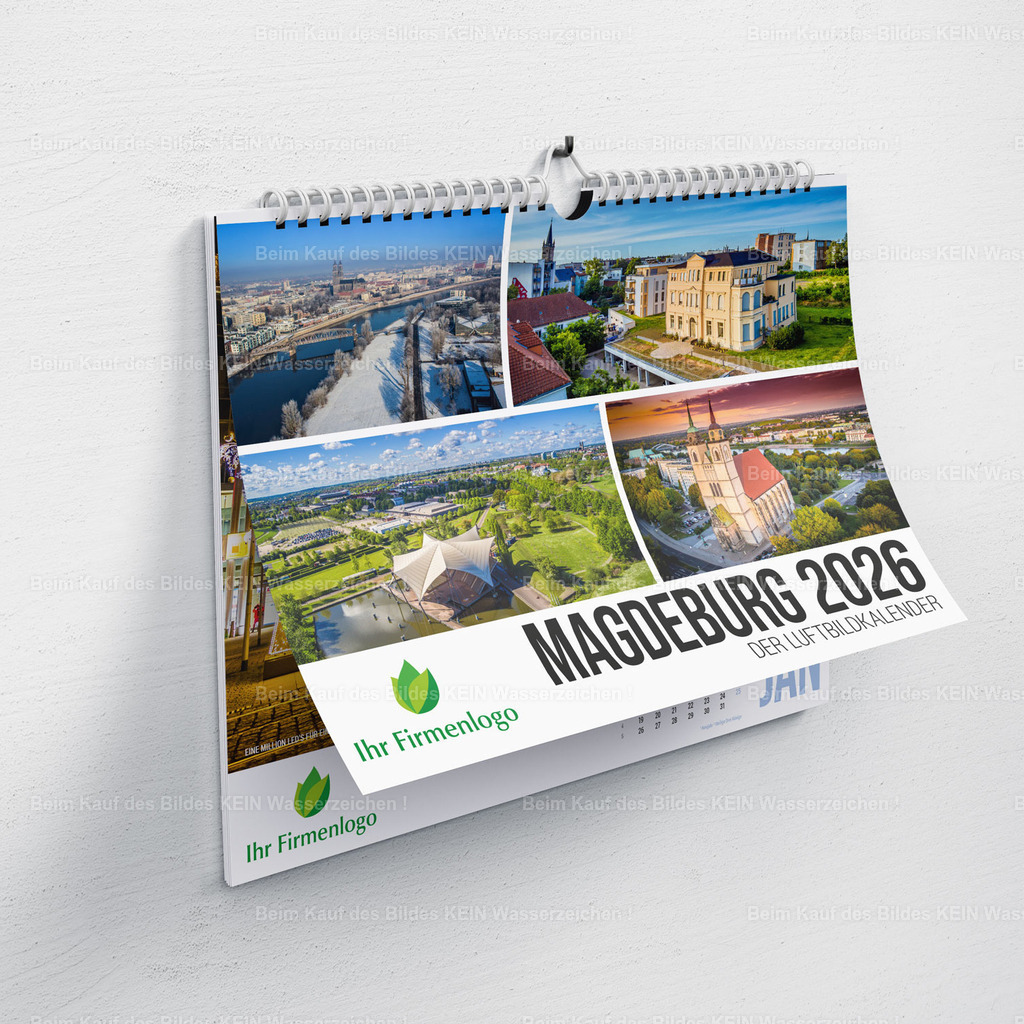 Kalender_Magdeburg_2026_Cover | Die Magdeburger Platte® - das sind die schönsten Luftbilder von Magdeburg & Sachsen-Anhalt auf Acryl, Leinwand oder zum Download. Das ist Luftbildfotografie & Luftbildaufnahmen mit Drohne & Flugzeug.  - Realisiert mit Pictrs.com