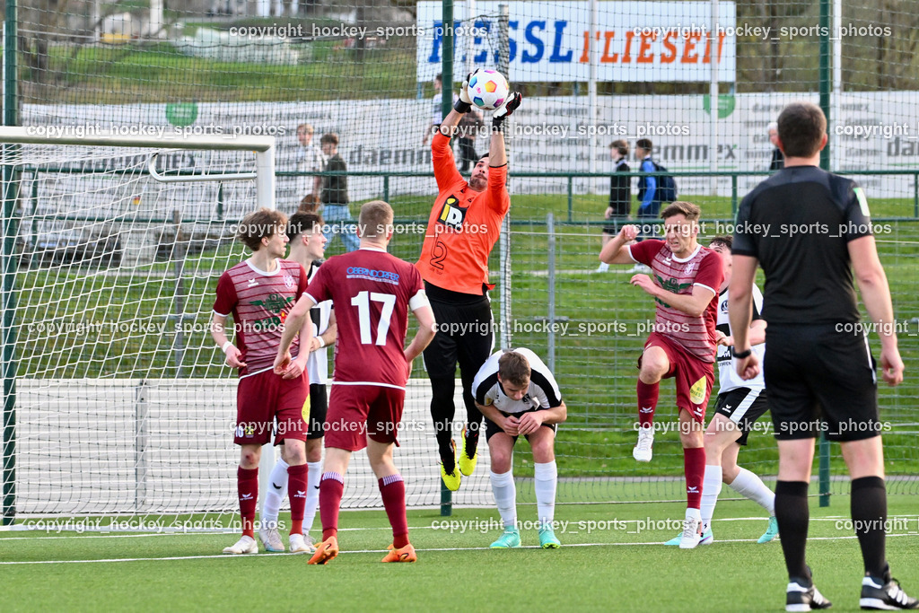 SV Spittal vs. VST Völkermarkt 5.4.2024 | #10 Mario Michael Kuester VST Völkermarkt, #17 Daniel Ulrich Primusch VST Völkermarkt, #1 Marko Soldo SV Spittal, #4 Thomas Walker SV Spittal, #20 Raphael Lukas Kulterer VST Völkermarkt, SV Spittal vs. VST Völkermarkt 5.4.2024, SV Spittal vs. VST Völkermarkt am 05.04.2024 in Spittal an der Drau (Goldeck Stadion), Austria, (Photo by Bernd Stefan)
