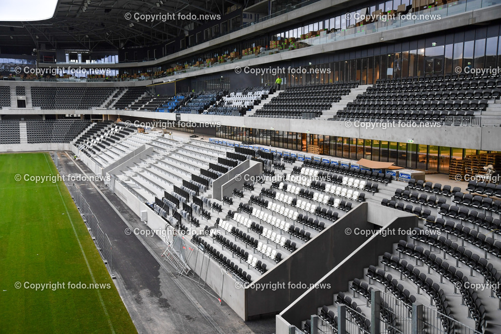 Raiffeisen Arena Linz_ Stadion_ Siegmund Gruber_ Praesident Lask Linz 31.01.2023-14 | 31.01.2023, Raiffeisenarena Linz, AUT, im Bild Raiffeisen Arena Linz, Bestuhlung, Sky Boxen