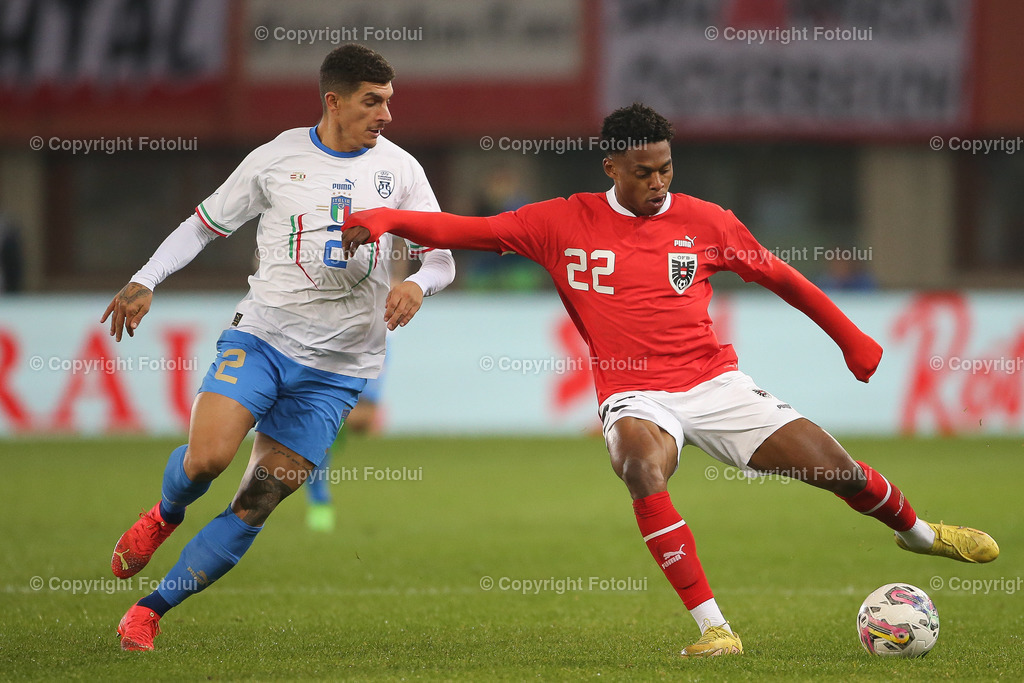 A_LUI_20221120_0002 | SPORT FUSSBALL TESTSPIEL  ÖSTERREICH VS ITALIEN
M BILD: Giovanni Di Lorenzo (Italien), Junior Adamu (Österreich),


FOTO:FOTOLUI/UW