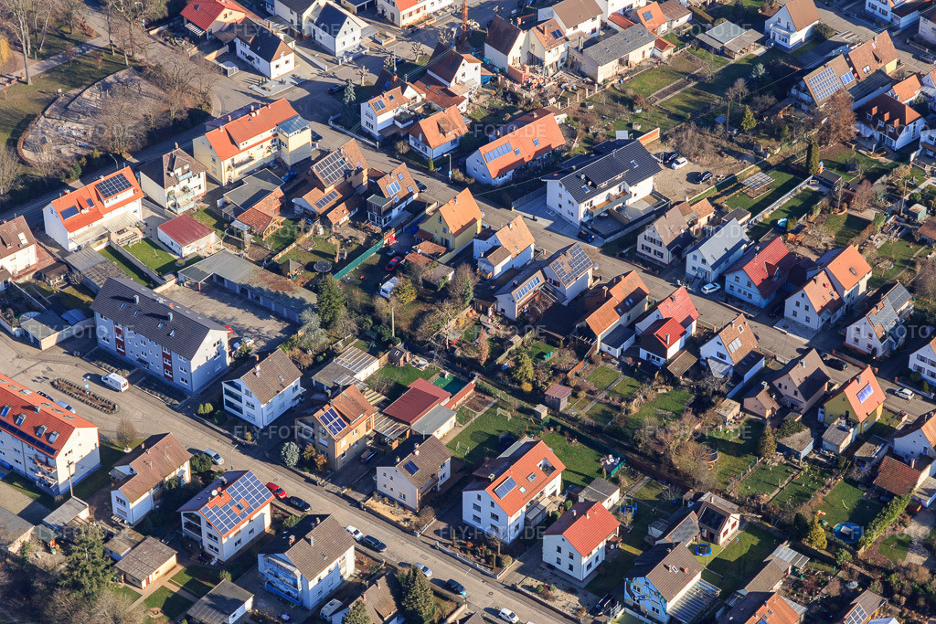 Luftbild: Elsässer Straße in Kandel im Bundesland Rheinland-Pfalz in Deutschland. Foto: IMG_125689.jpg vom 02.03.2021 durch Werner Riehm/FLY-FOTO.de