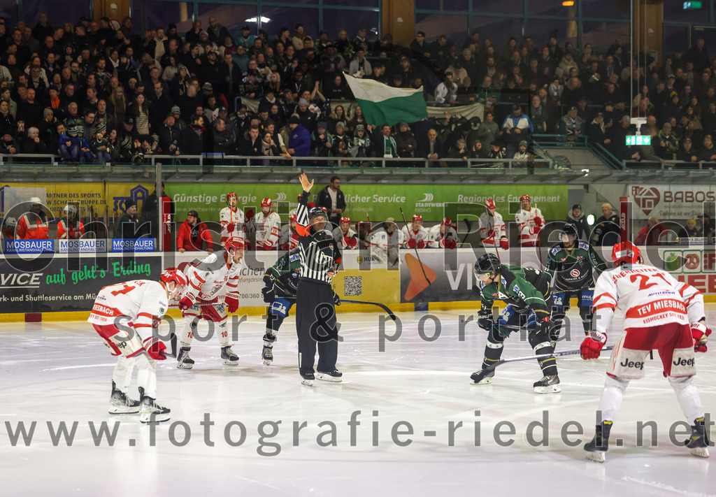 2023-03-19_091_TSV_Erding_gegen_TEV_Miesbach | Erding, Deutschland, 19.03.2023:
Eishockey, Bayernliga Playoffs 2022 / 2023, Halbfinale, TSV Erding gegen TEV Miesbach, Endergebnis: 

Bohumil Slavicek (TEV Miesbach, #91), Michael Grabmaier (TEV Miesbach, #10), Michael Franz (Erding Gladiators, #13), Thomas Plihal (Erding Gladiators, #39), Felix Feuerreiter (TEV Miesbach, #21)

Foto: Christian Riedel / fotografie-riedel.net