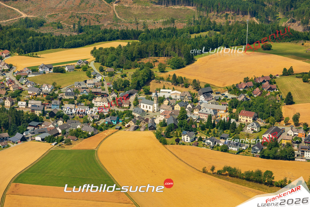 Schrägluftbild  Bernstein am Wald  Schwarzenbach am Wald - Das Luftbild wurde 2025 vom UL-Flugzeug heraus erstellt ( keine Drohne ) - Hochauflösende Luftaufnahme -Nicht vergleichbar mit Google Maps oder Satelittenbilder- Die Geschenkidee !Mit Lizenz und Bildrechte bestellbar