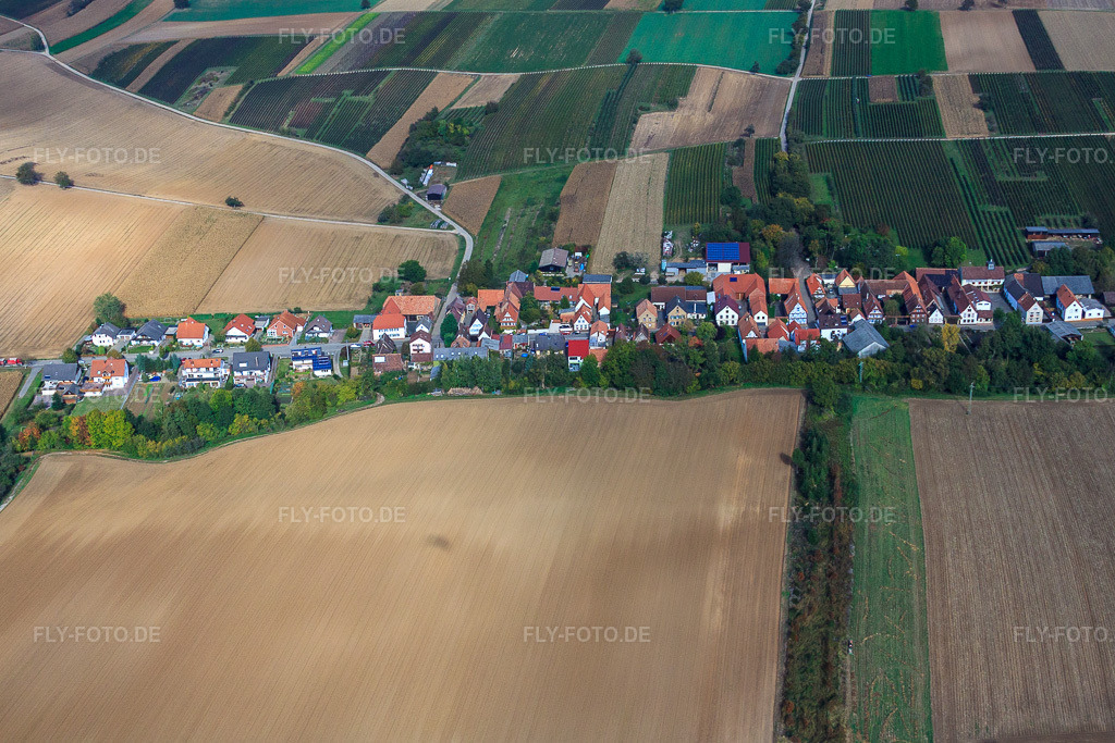 Luftbild: Dorfansicht von Südwesten in Vollmersweiler im Bundesland Rheinland-Pfalz in Deutschland. Foto: IMG_22511.jpg vom 15.10.2009 durch Werner Riehm/FLY-FOTO.de