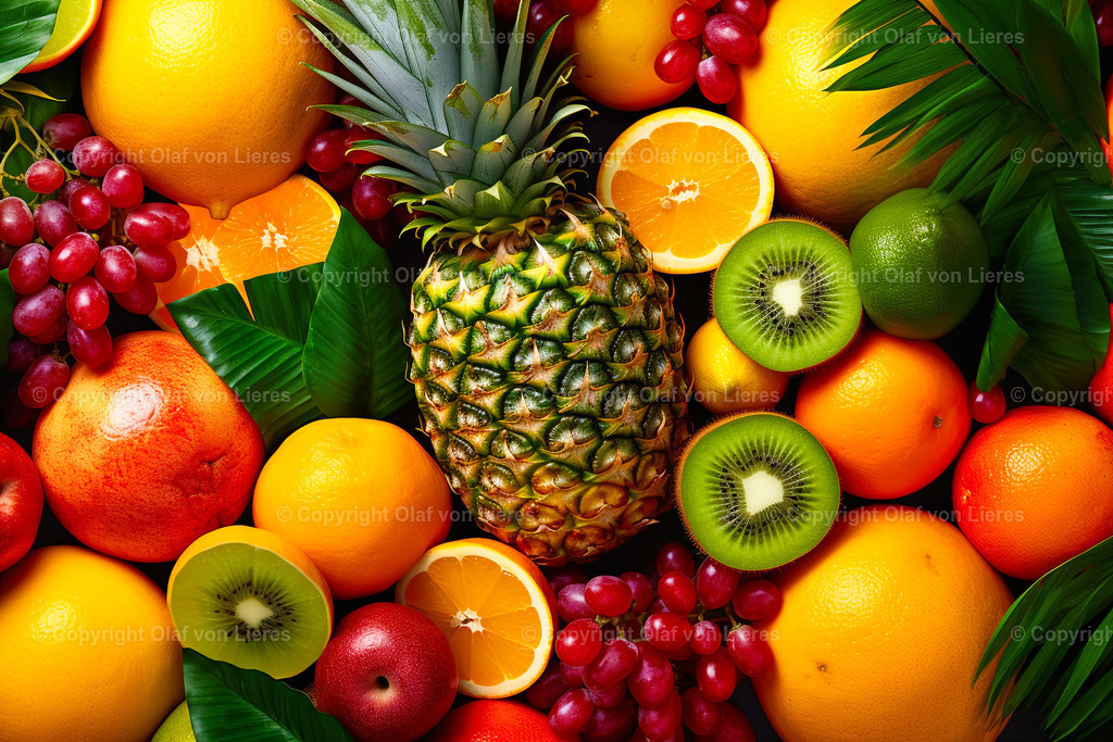 bunte Früchte | viel farbenfrohes Obst