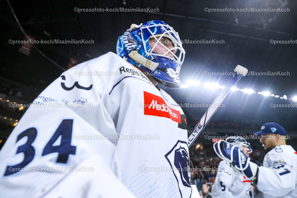 KoeDEL14032402104 | 14.03.2024, Köln, Eishockey, Penny DEL, Pre-Playoffs Spieltag 3, Lanxess-Arena, Kölner Haie - ERC Ingolstadt: Torhüter Michael Garteig (ERC Ingolstadt)
