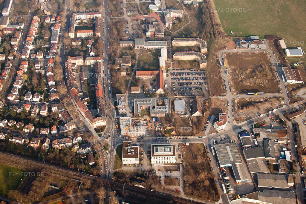 Luftbild: Seckenheimer Landstr im Ortsteil Neuostheim in Mannheim im Bundesland Baden-Württemberg in Deutschland. Foto: IMG_25232.jpg vom 23.03.2010 durch Werner Riehm/FLY-FOTO.de