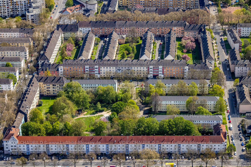 Dortmund230401516 | Luftbild, Wohnanlage Wohnblock mit grünem Innenhof, zwischen Uhlandstraße und Schützenstraße, Hafen, Dortmund, Ruhrgebiet, Nordrhein-Westfalen, Deutschland