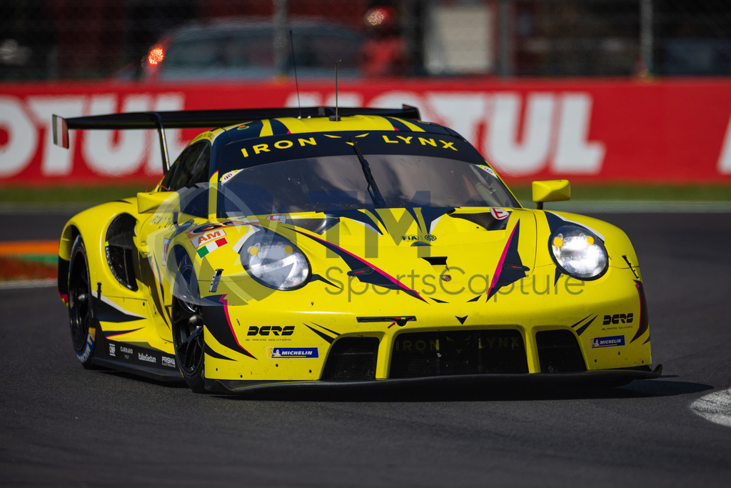 Trainproduction-20230708-0091 | MONZA,ITALY,08.Jul.23 - MOTORSPORTS - WEC, FIA World Endurance Championships, 6h of Monza, Autodromo Monza. Image shows Claudio Schiavoni (ITA), Matteo Cressoni (ITA) and Alessio Picariello (BEL/ Iron Lynx). Photo: Trainproduction / Matthias Trinkl