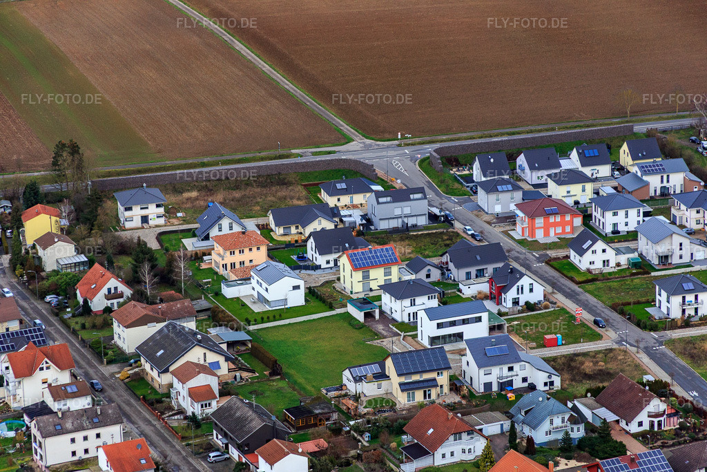 Luftbild: Im Holderbusch in Minfeld im Bundesland Rheinland-Pfalz in Deutschland. Foto: IMG_085896.jpg vom 08.01.2016 durch Werner Riehm/FLY-FOTO.de