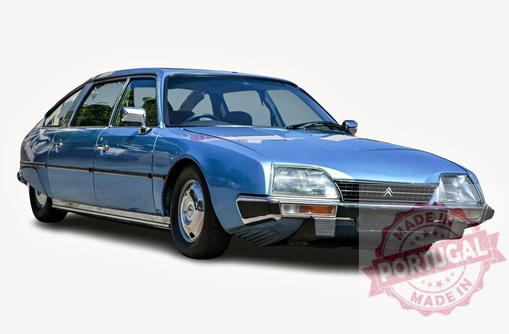 Citroën CX prestige shining blue on white background | Classic Citroën CX prestige shining blue on white background, symbol of french automotive design - Realized with Pictrs.com