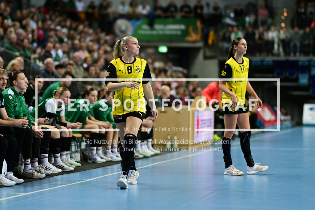 Handball I Frauen I Saison 2024-2025 I 1. HBF I 11. Spieltag I VfL Oldenburg - Borussia Dortmund I 051798 | Nahaufnahme, Einzelfoto, Freisteller, Portrait, Porträt, Einzelbild, Einzelfoto, Körper: Maraike Kusian (8, Borussia Dortmund) - Realisiert mit Pictrs.com
