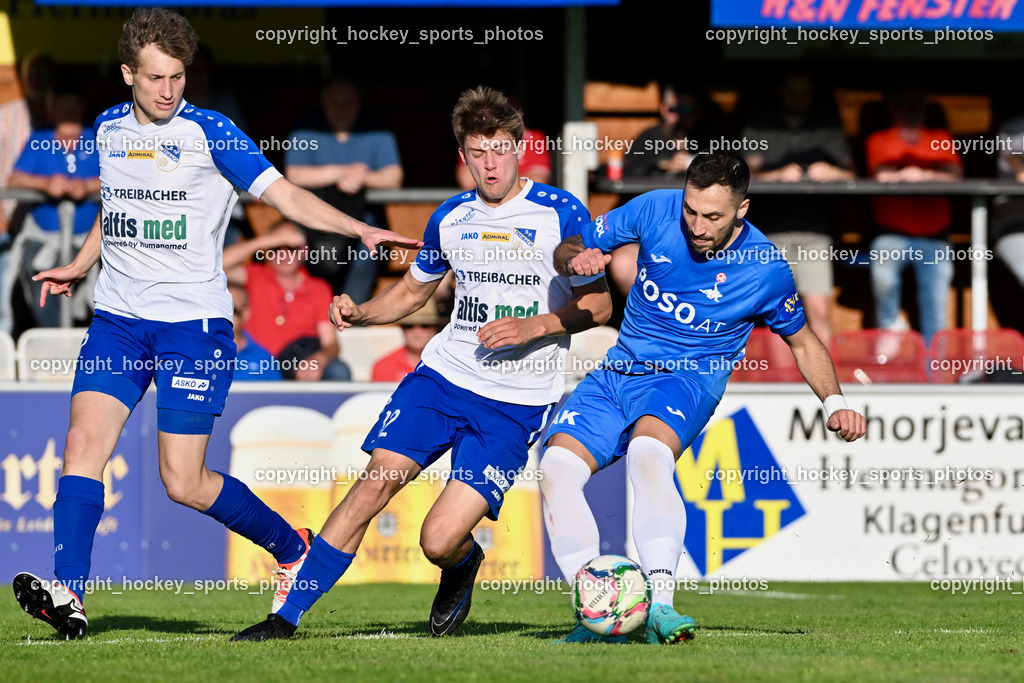 SAK vs. SK Treibach | #7 Lukas Maximilian Pippan Böck SK Treibach, #12 Tristan Noel Stocklauser Böck SK Treibach, #10 Yosifov Svetlozar Angelov SAK, SAK vs. SK Treibach, SAK vs. SK Treibach am 29.05.2024 in Klagenfurt (Sportpark Welzenegg), Austria, (Photo by Bernd Stefan)