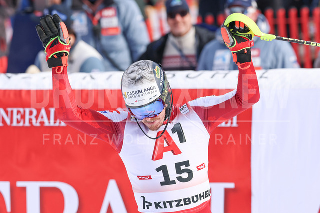 Audi FIS Ski World Cup: Men’s Slalom – Hahnenkamm Race, Kitzbuehel | Kitzbuehel, Austria, 25.Jan.26 - Alpine Skiing - FIS World Cup, Hahnenkamm Race, Slalom, men. The image shows FELLER Manuel (AUT, Atomic).