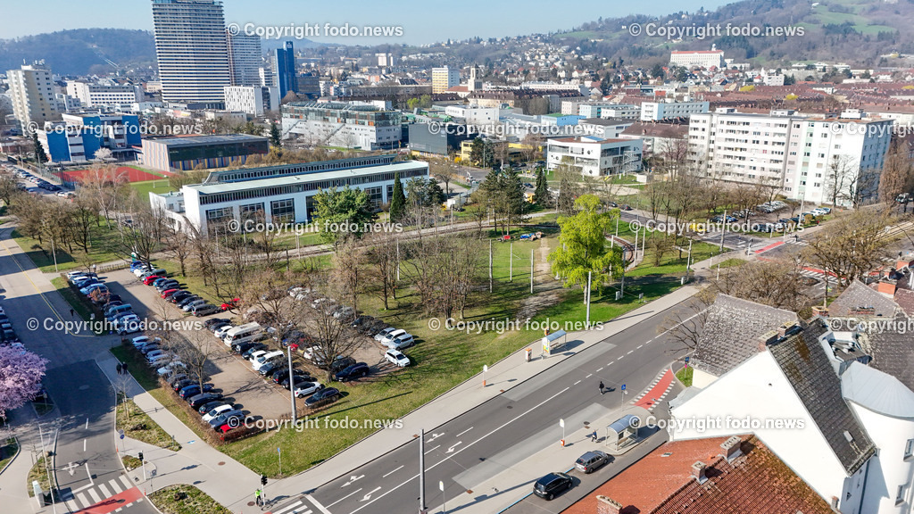 Linzer Stadtbahn_ Nahverkehrsknoten Urfahr Ost_ 20.03.2024-2 | 20.03.2024, Linz, AUT, Urfahr, im Bild Linzer Stadtbahn, Nahverkehrsknoten Urfahr Ost, Drohne