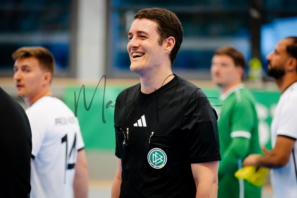 Futsal-Bundesliga, Saison 2025/2026, 2. Spieltag: SC Preußen Münster - FC Liria Futsal Berlin | Futsal-Bundesliga, Saison 2025/2026, 2. Spieltag, SC Preußen Münster empfängt FC Liria Berlin in der Universitäts-Sporthalle in Münster. Foto: sportfotografie.ms | Markus Paletta - Realisiert mit Pictrs.com