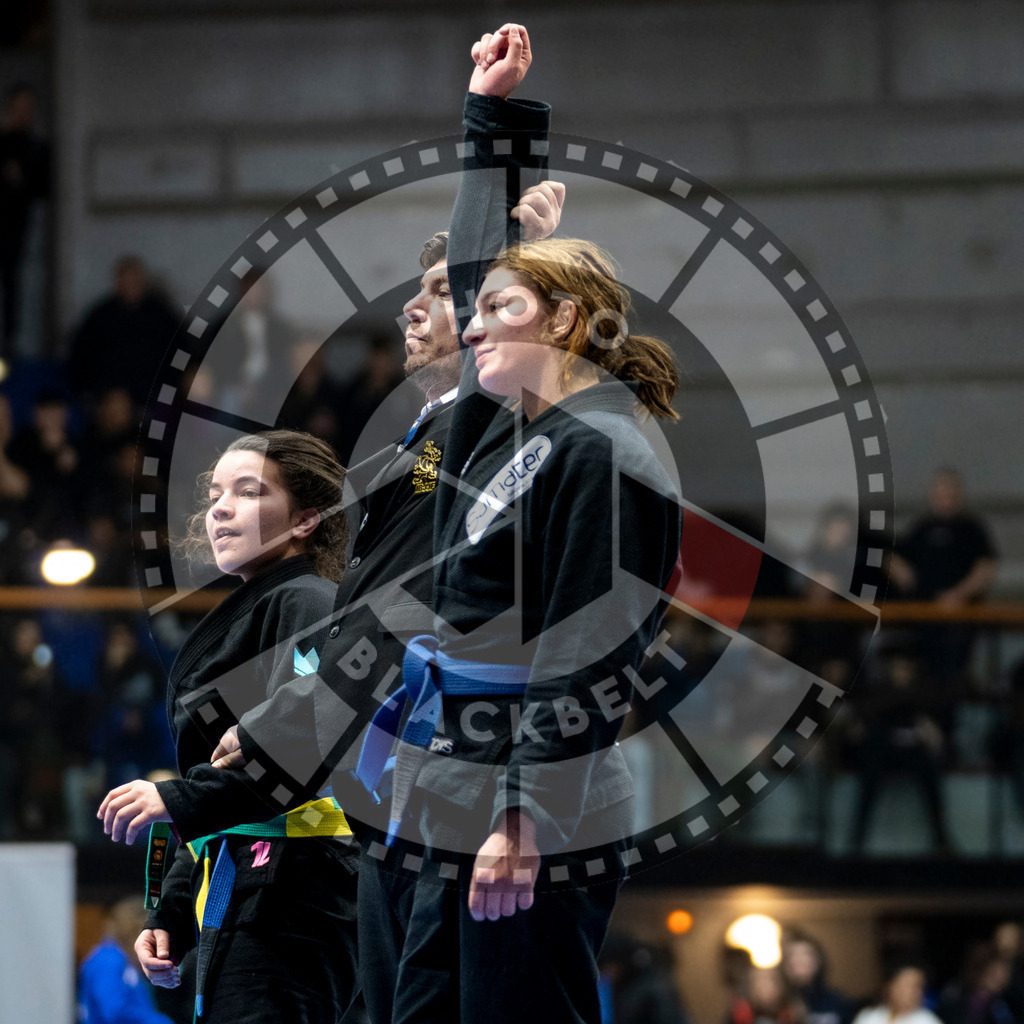 20240121PBB5323 | Fighters compete during the second day of the IBJJF European Championship in Paris, France, on January 21, 2024.