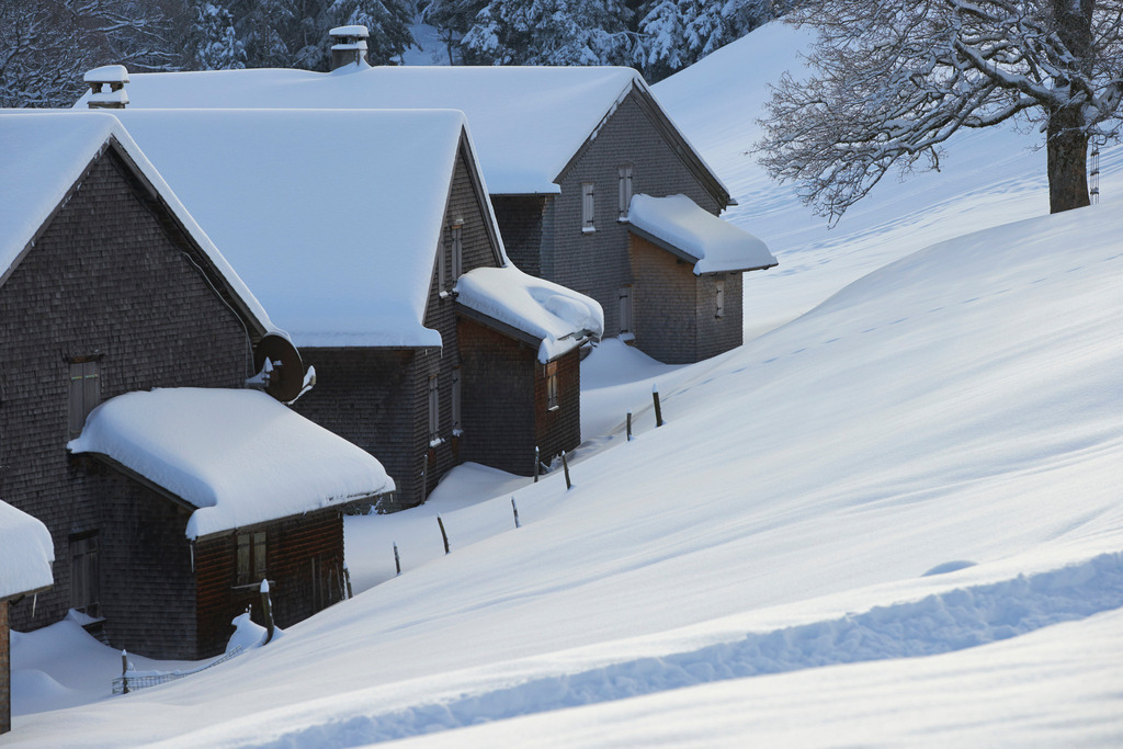 Vorsaeß Huetten im Winter | Dornbirn, Austria - January 17, 2015: Vorsaeß Huetten im Winter. - Realisiert mit Pictrs.com