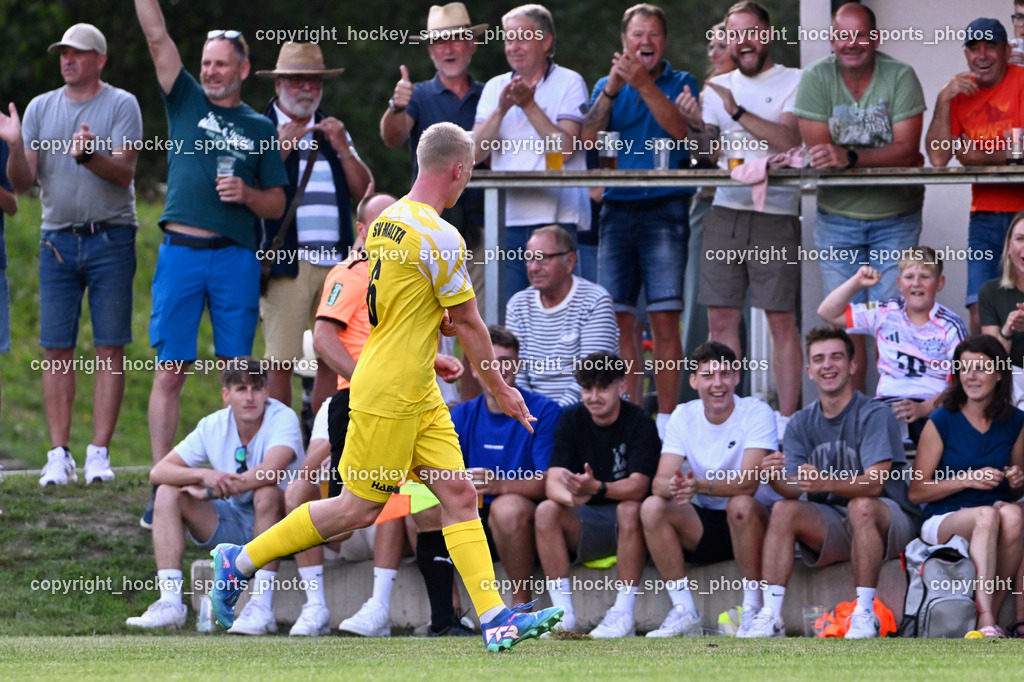 SV Malta vs. ATUS Velden | Jubel #6 Jakob Michael Ebner SV Malta, SV Malta Fans, SV Malta vs. ATUS Velden, SV Malta vs. ATUS Velden am 19.08.2025 in Malta (Sportplatz Malta), Austria, (Photo by Bernd Stefan)