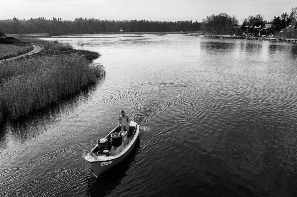 fischer-2019-516 | Matthias Nanz aus Schleswig ist einer der letzten Berufsfischer an der Schlei. Mit seinem Boot fährt Matthias Nanz vom Liegeplatz in Missunde zu den Fanggründen in der Schlei. - Realisiert mit Pictrs.com