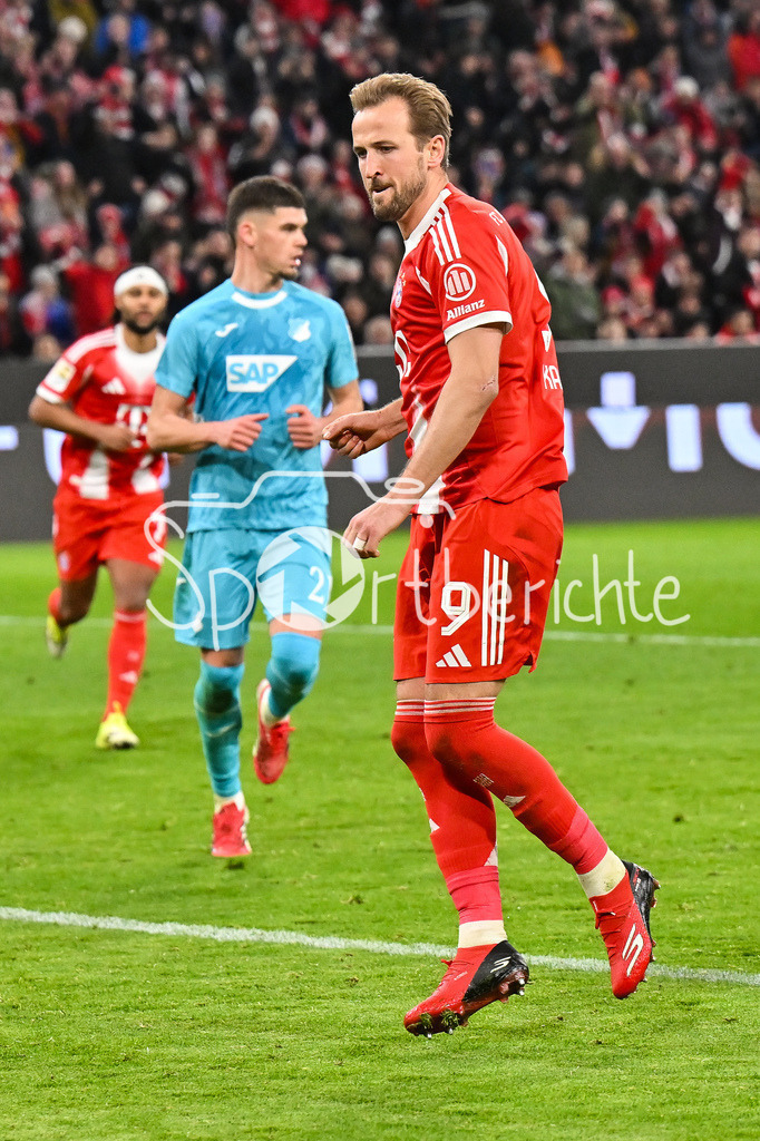 FC Bayern München - TSG 1899 Hoffenheim | MUNICH, GERMANY - 08. FEBRUARY: Jubel der Bayern nach dem Treffer zum 2-1 durch Harry KANE (FC Bayern Munich 9) / Foulelfmeter während dem Bundesligamatch zwischen dem FC Bayern München und der TSG 1899 Hoffenheim am 21. Spieltag in der Allianz Arena / DFL REGULATIONS PROHIBIT ANY USE OF PHOTOGRAPHS AS IMAGE SEQUENCES AND/OR QUASI-VIDEO