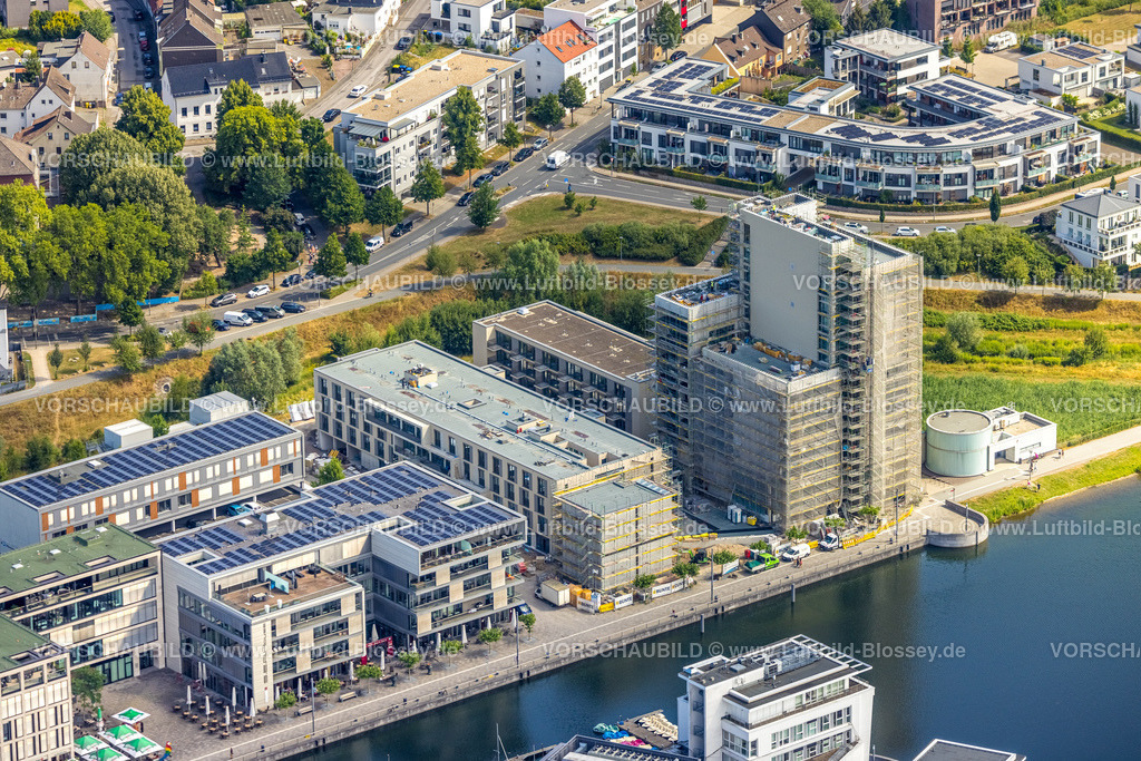 Dortmund220704731 | Luftbild, Phoenix-See, Baustelle für den Neubau der Comunita Residenz Phoenix See, Seniorenwohnheim Hochhaus H12, Hörde, Dortmund, Ruhrgebiet, Nordrhein-Westfalen, Deutschland