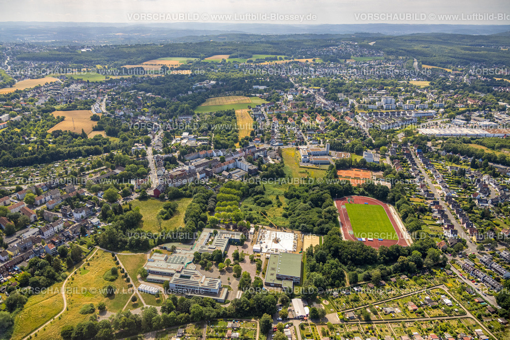 Dortmund220705221 | Luftbild, Goethe-Gymnasium Dortmund und Konrad-von-der-Mark-Schule, Baustelle mit Neubau der Sporthalle, Hörde, Dortmund, Ruhrgebiet, Nordrhein-Westfalen, Deutschland
