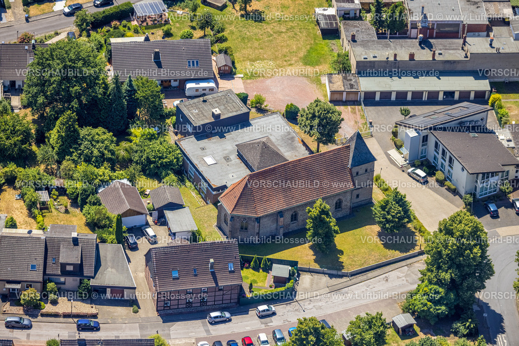 Castrop-Rauxel220706313 | Luftbild, Ehemalige kath. Pfarrkirche Alt St. Lambertus, Henrichenburg, Castrop-Rauxel, Ruhrgebiet, Nordrhein-Westfalen, Deutschland
