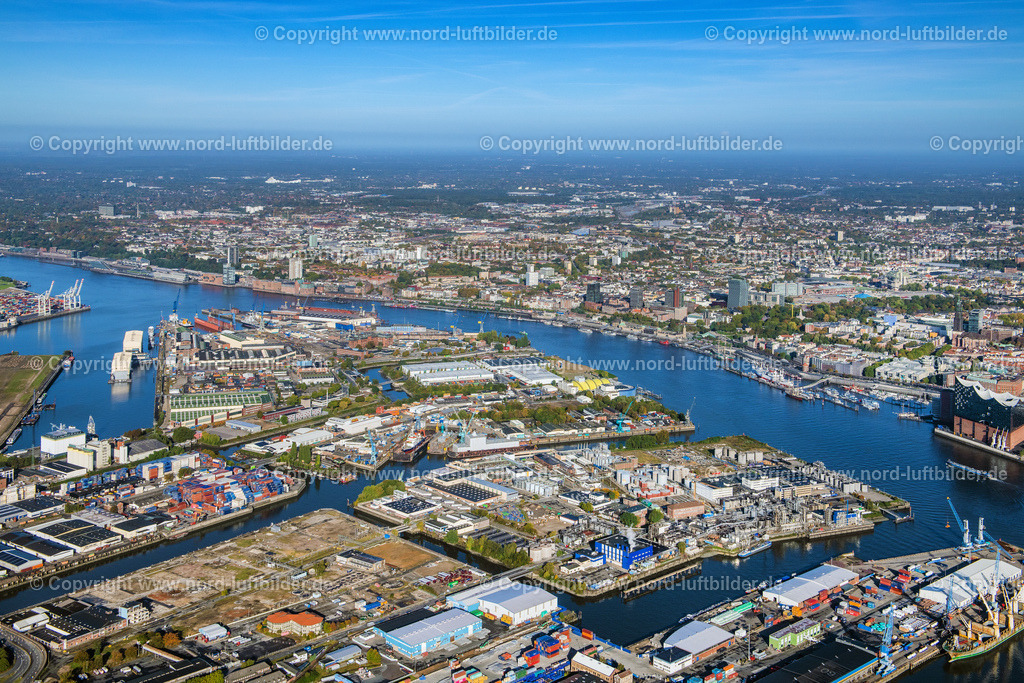 Hamburg_Steinwerder_ELS_4652091022 | HAMBURG 09.10.2022 Hafenanlagen am Ufer des Hafenbeckens im Stadtteil Steinwerder in Hamburg. // Port facilities on the shores of the harbor of in district Steinwerder in Hamburg. Foto: Martin Elsen
