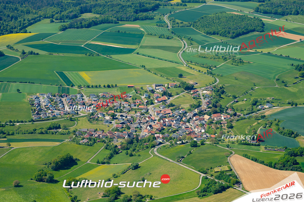 Luftaufnahme Hüngheim Ravenstein - Die Luftaufnahme wurde 2025 vom UL-Flugzeug heraus erstellt ( keine Drohne ) - Hochauflösende Luftaufnahme - für professionelle Ausdrucke geeignet. Die Geschenkidee !Mit Lizenz und Bildrechte bestellbar