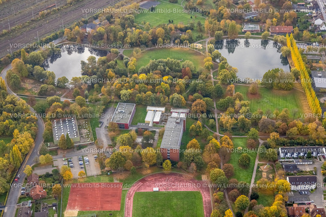 Hamm221012027 | Luftbild, Friedrich-Ebert-Park, Elisabeth-Lüders Berufskolleg, Herbstfarben, Mitte, Hamm, Ruhrgebiet, Nordrhein-Westfalen, Deutschland