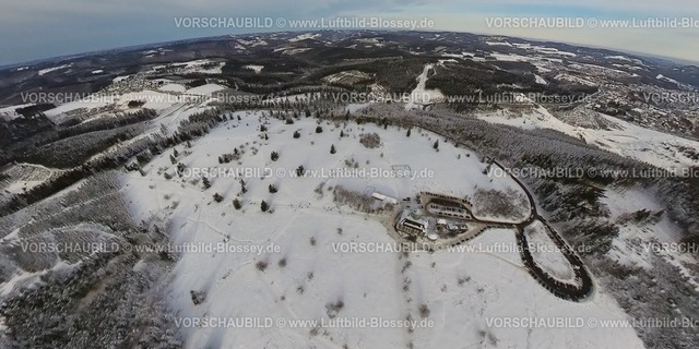 Winterberg221290002KahlerAsten | Luftbild Kahler Asten und Astenturm, Winterberg im Schnee, fisheye, Fisheye Aufnahme, Fischaugen Aufnahme, 360 Grad Aufnahme, Sauerland, Nordrhein-Westfalen, Deutschland